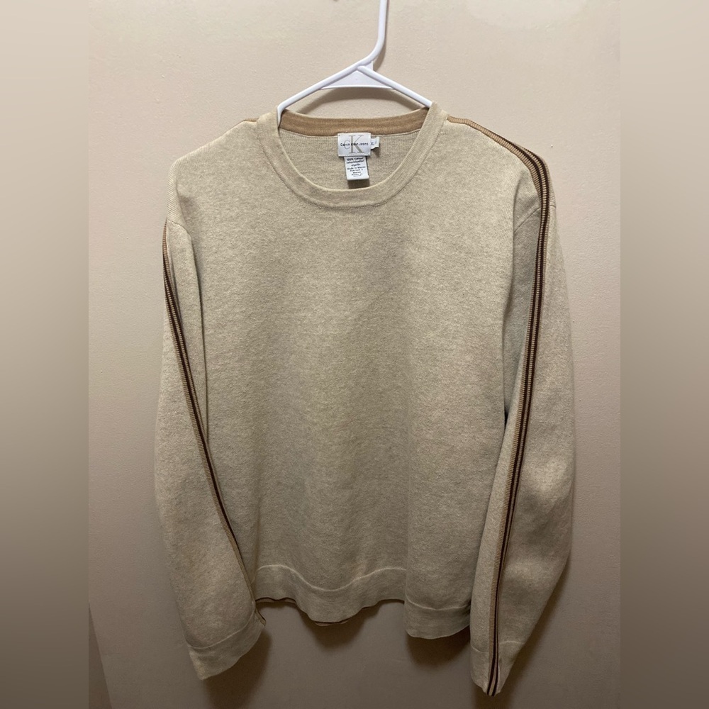 Calvin Klein XL Men's Cream Sweater - Picture 2 of 6